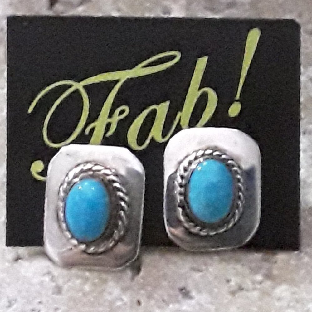 Native American Sterling Turquoise Post Earrings